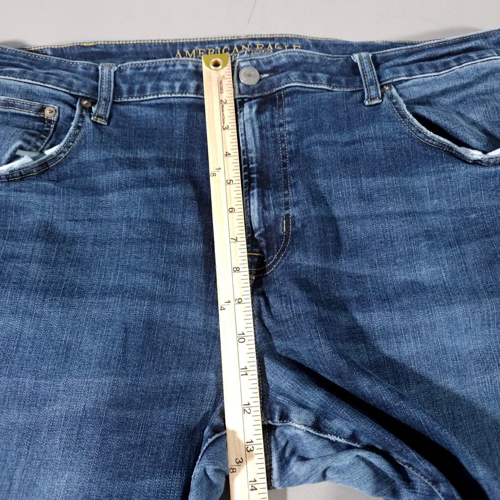 American Eagle Slim Straight Jeans Mens 42x32 Dark Wash Extreme Flex Blue